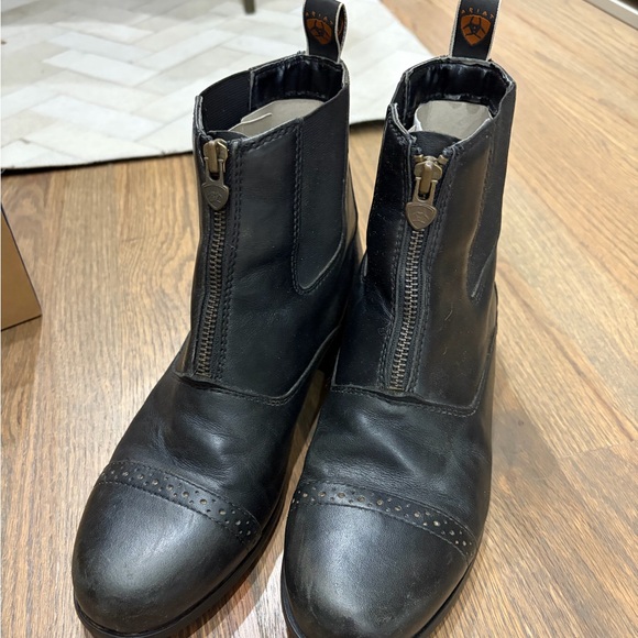 Ariat Black Leather Zip-Front Paddock Boots
